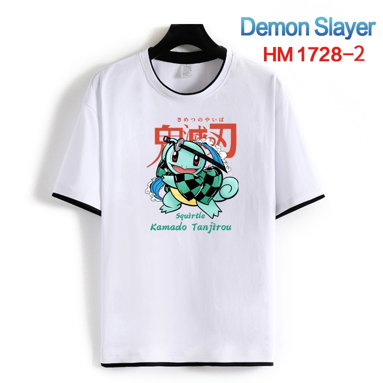 Demon Slayer Kimets Cotton crew neck black and white trim short-sleeved T-shirt from S to 4XL HM-1728-2