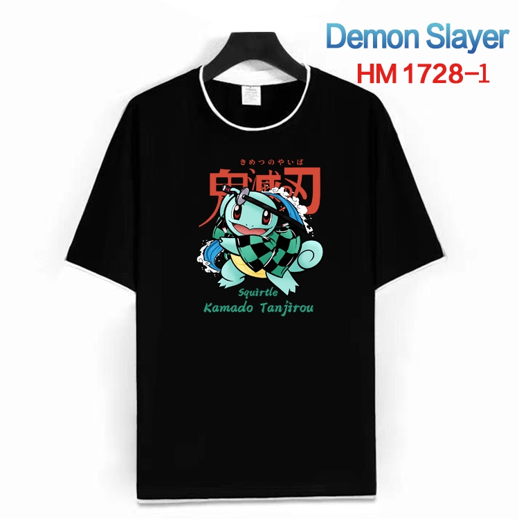 Demon Slayer Kimets Cotton crew neck black and white trim short-sleeved T-shirt from S to 4XL HM-1728-1