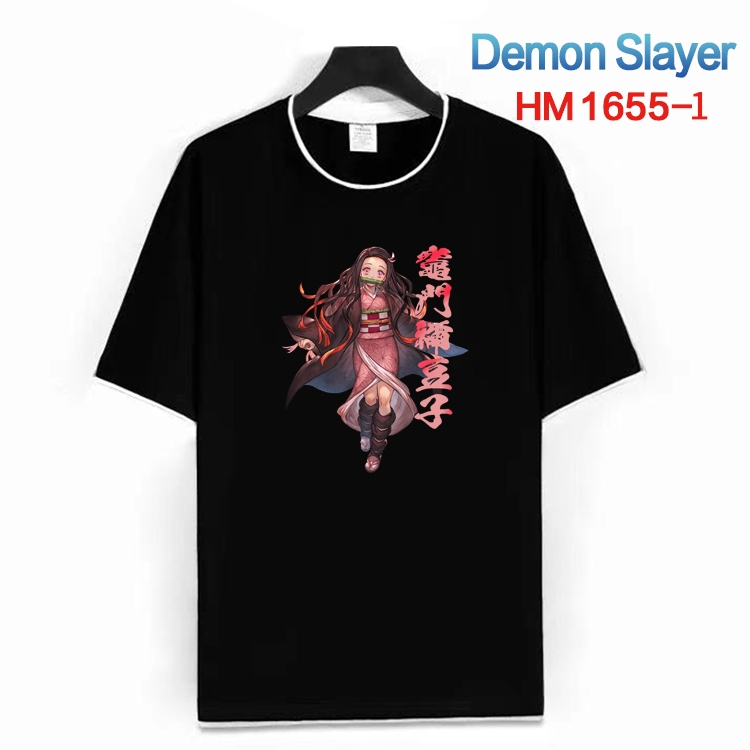 Demon Slayer Kimets Cotton crew neck black and white trim short-sleeved T-shirt from S to 4XL HM-1655-1