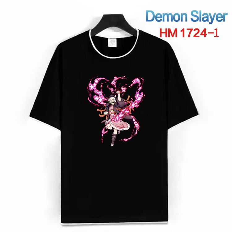 Demon Slayer Kimets Cotton crew neck black and white trim short-sleeved T-shirt from S to 4XL HM-1724-1