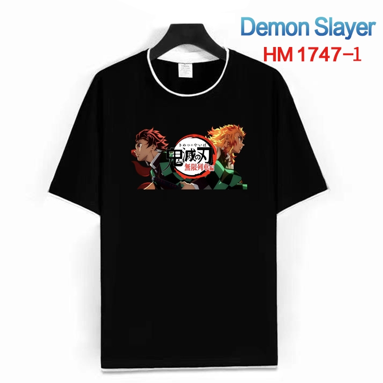 Demon Slayer Kimets Cotton crew neck black and white trim short-sleeved T-shirt from S to 4XL HM-1747-1