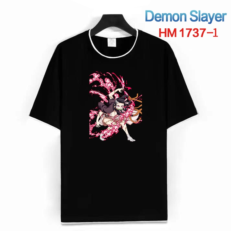 Demon Slayer Kimets Cotton crew neck black and white trim short-sleeved T-shirt from S to 4XL HM-1737-1