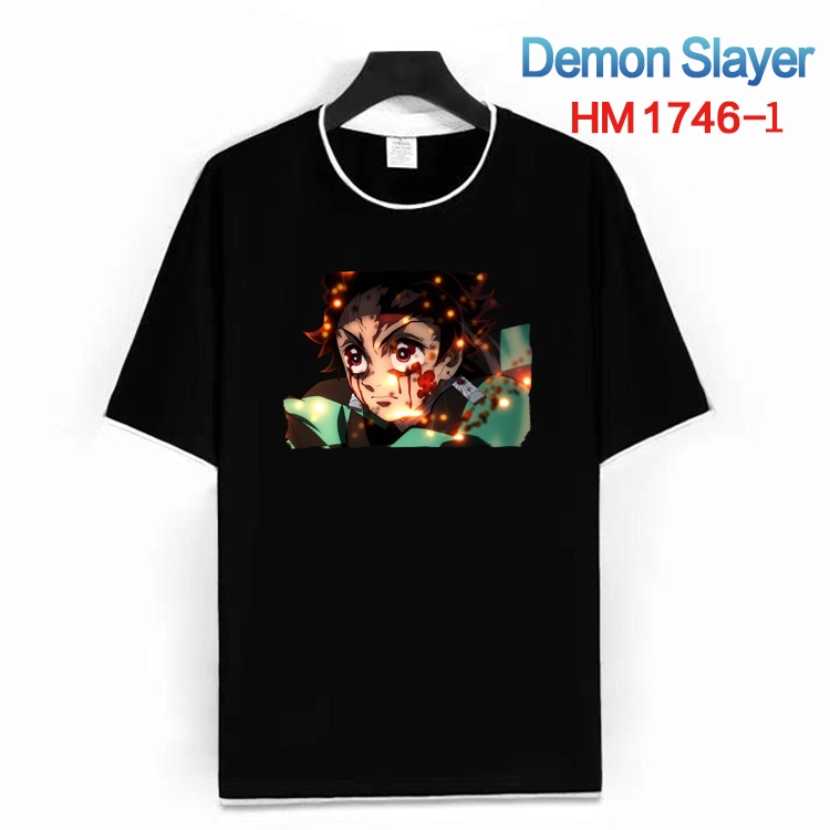 Demon Slayer Kimets Cotton crew neck black and white trim short-sleeved T-shirt from S to 4XL HM-1746-1