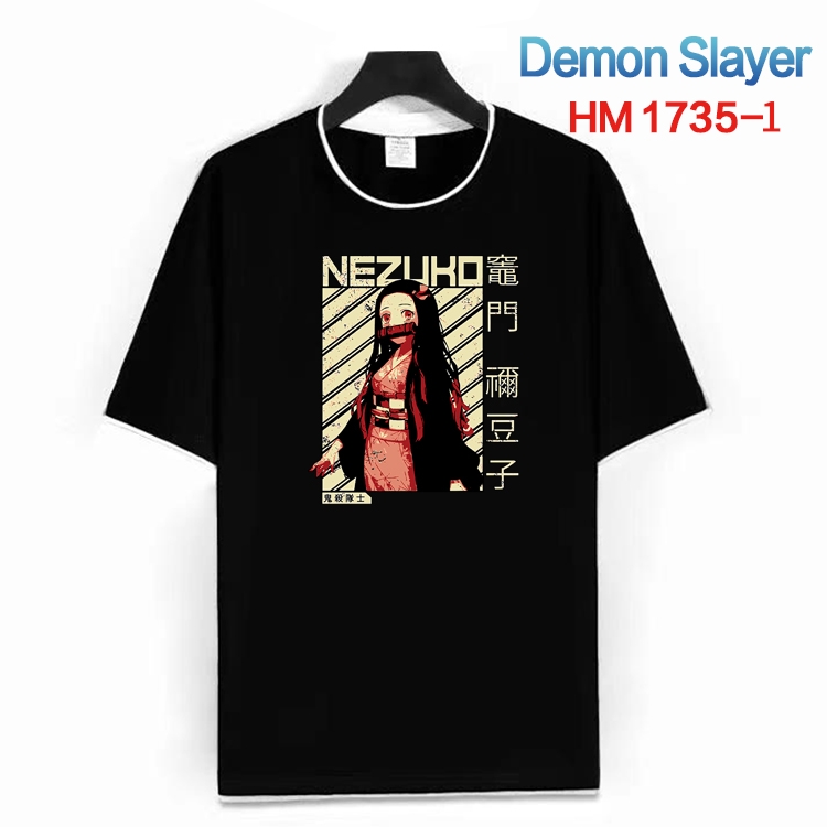 Demon Slayer Kimets Cotton crew neck black and white trim short-sleeved T-shirt from S to 4XL HM-1735-1