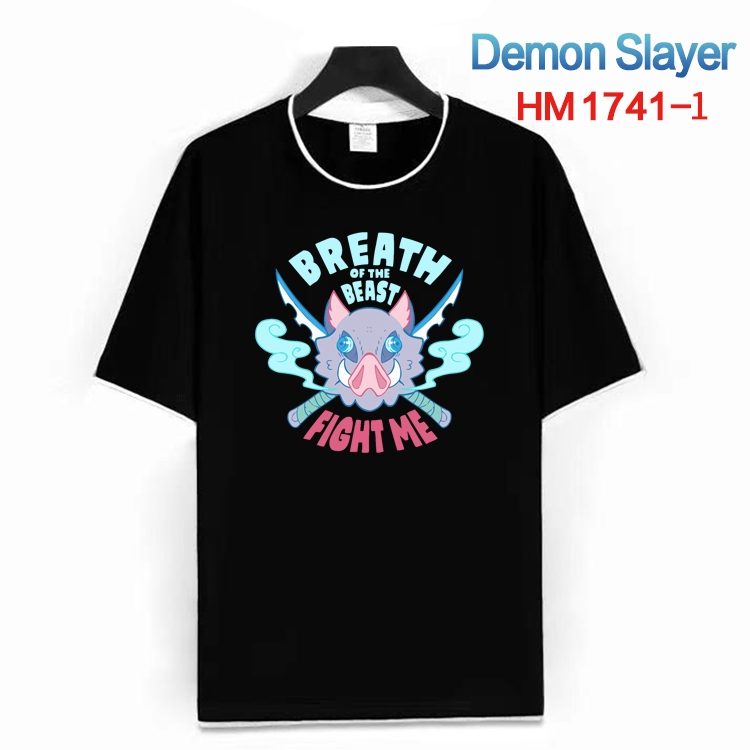 Demon Slayer Kimets Cotton crew neck black and white trim short-sleeved T-shirt from S to 4XL HM-1741-1