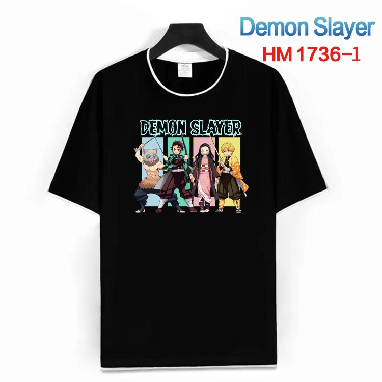 Demon Slayer Kimets Cotton crew neck black and white trim short-sleeved T-shirt from S to 4XL HM-1736-1