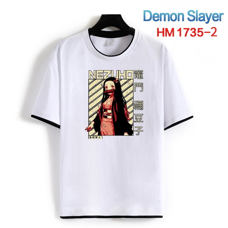 Demon Slayer Kimets Cotton crew neck black and white trim short-sleeved T-shirt from S to 4XL HM-1735-2