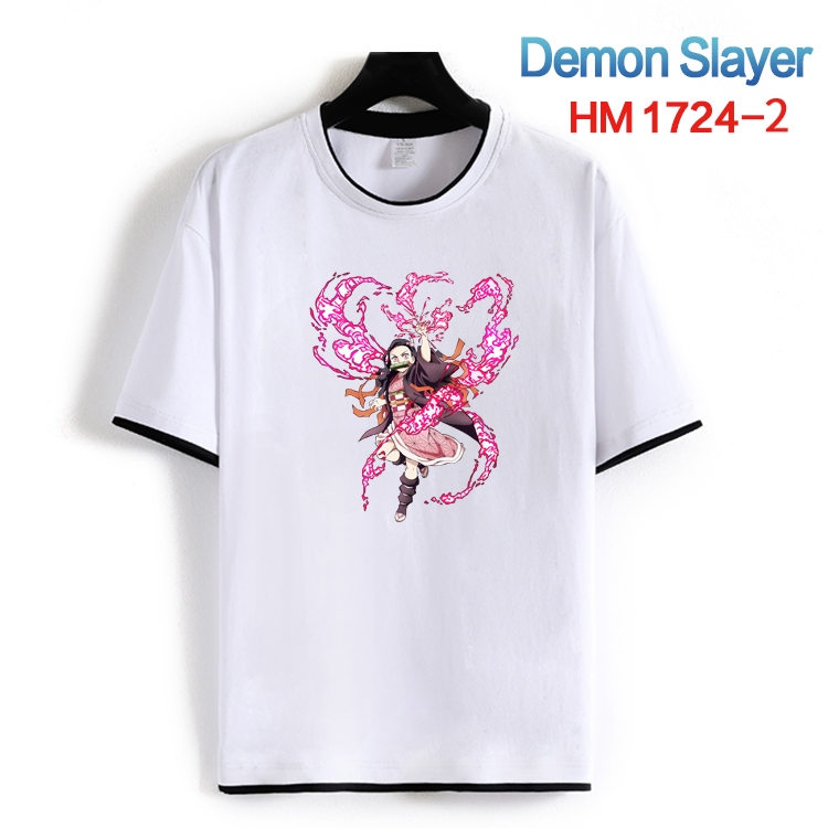 Demon Slayer Kimets Cotton crew neck black and white trim short-sleeved T-shirt from S to 4XL HM-1724-2