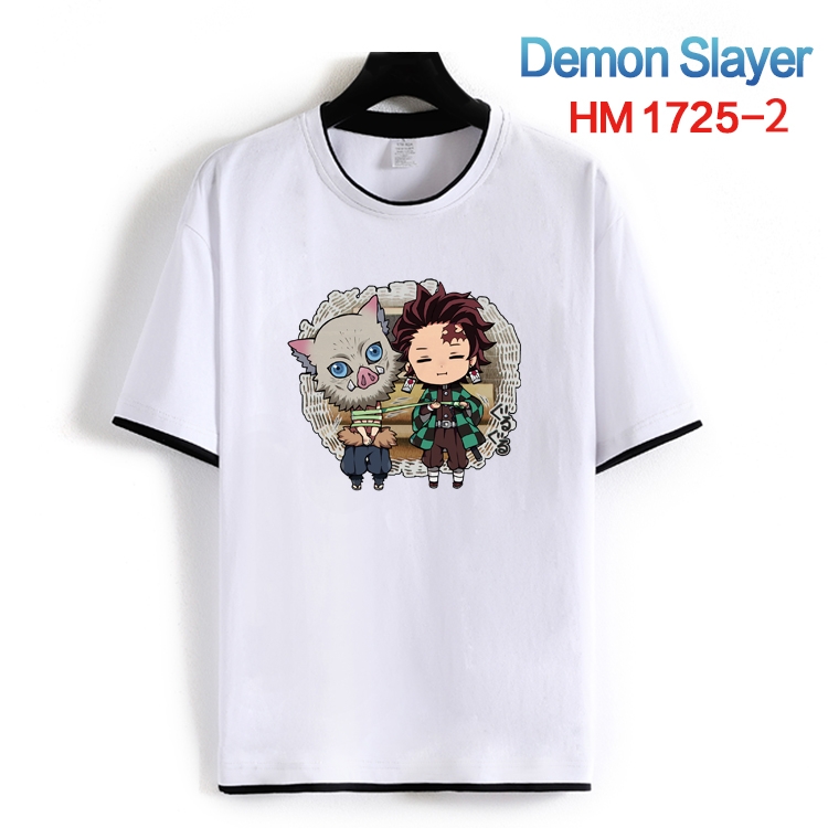 Demon Slayer Kimets Cotton crew neck black and white trim short-sleeved T-shirt from S to 4XL HM-1725-2