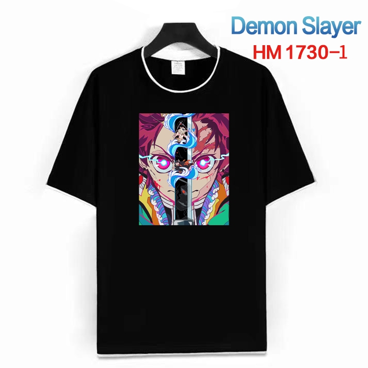 Demon Slayer Kimets Cotton crew neck black and white trim short-sleeved T-shirt from S to 4XL HM-1730-1