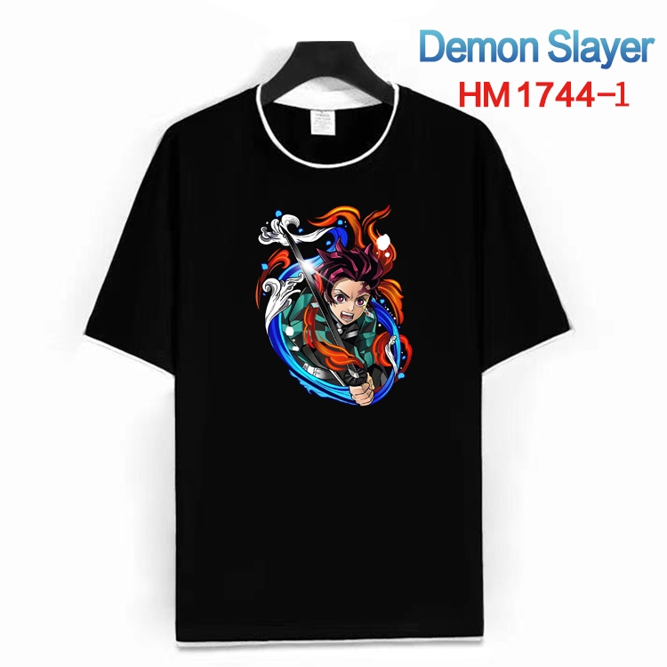 Demon Slayer Kimets Cotton crew neck black and white trim short-sleeved T-shirt from S to 4XL HM-1744-1