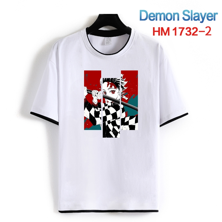 Demon Slayer Kimets Cotton crew neck black and white trim short-sleeved T-shirt from S to 4XL HM-1732-2