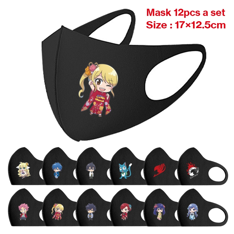 Fairy tail Anime peripheral adult masks 17x12.5cm a set of 12