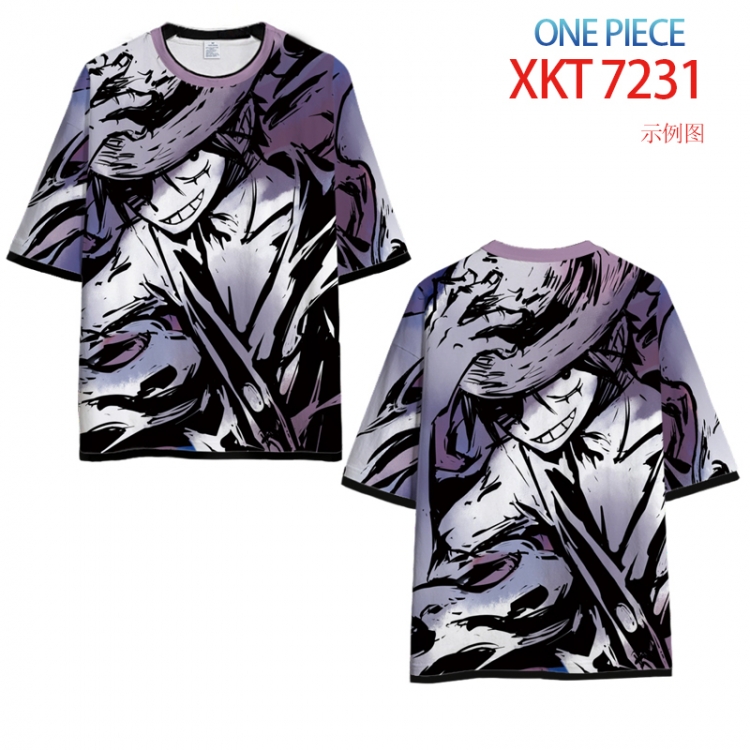 One Piece Full Color Loose short sleeve cotton T-shirt  from S to 4XL   XKT 7231
