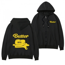 butter Black Hooded Thick Zip ...