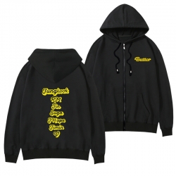 butter Black Hooded Thick Zip ...