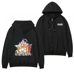 Genshin Impact  Black Hooded T...