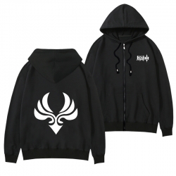 Genshin Impact  Black Hooded T...