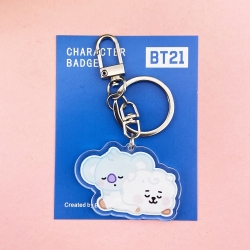 BTS cartoon acrylic keychain p...