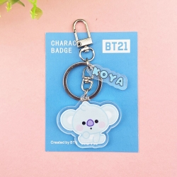 BTS cartoon acrylic keychain p...