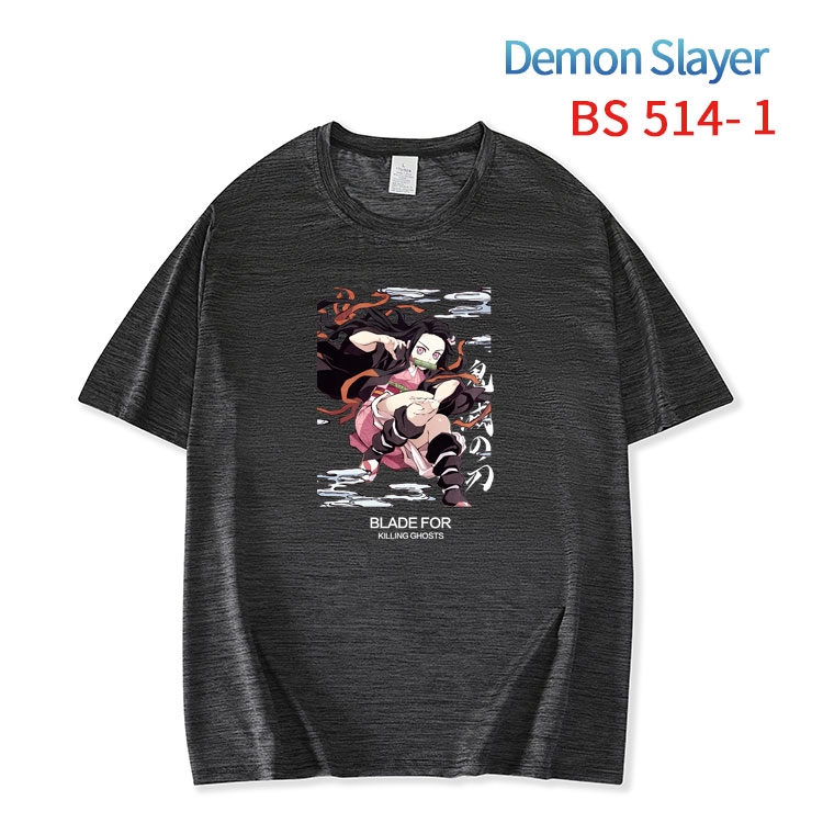 Demon Slayer Kimets ice silk cotton loose and comfortable T-shirt from XS to 5XL BS-514-1