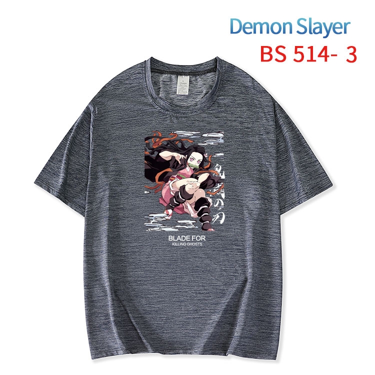 Demon Slayer Kimets ice silk cotton loose and comfortable T-shirt from XS to 5XL BS-514-3