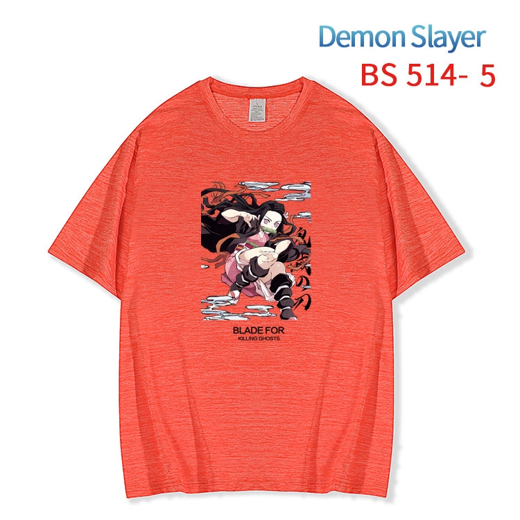 Demon Slayer Kimets ice silk cotton loose and comfortable T-shirt from XS to 5XL  BS-514-5