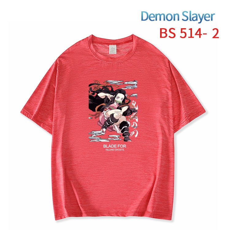 Demon Slayer Kimets ice silk cotton loose and comfortable T-shirt from XS to 5XL BS-514-2