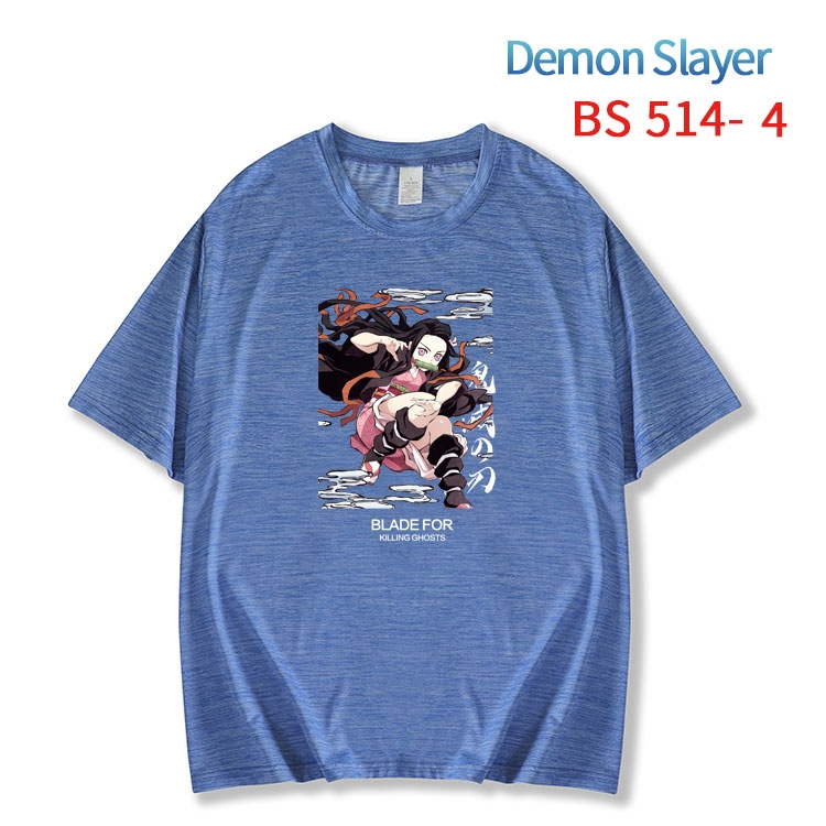 Demon Slayer Kimets ice silk cotton loose and comfortable T-shirt from XS to 5XL BS-514-4