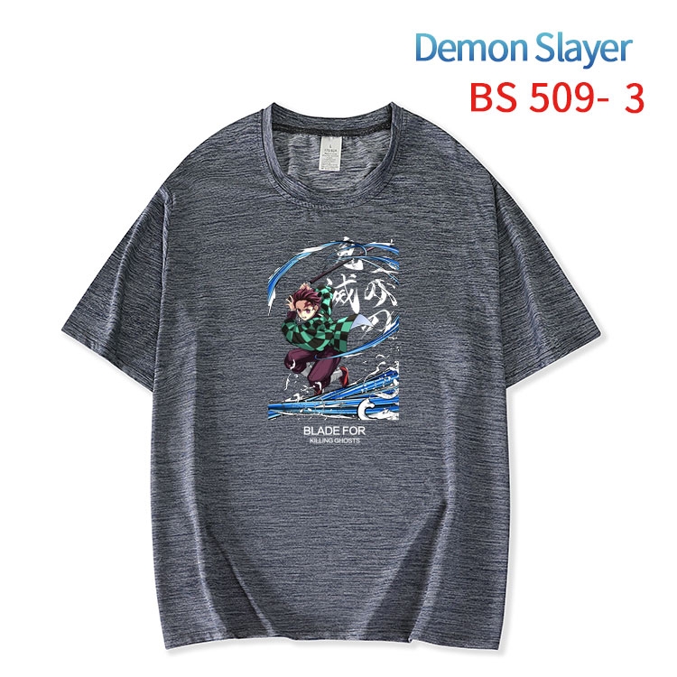 Demon Slayer Kimets ice silk cotton loose and comfortable T-shirt from XS to 5XL  BS-509-3