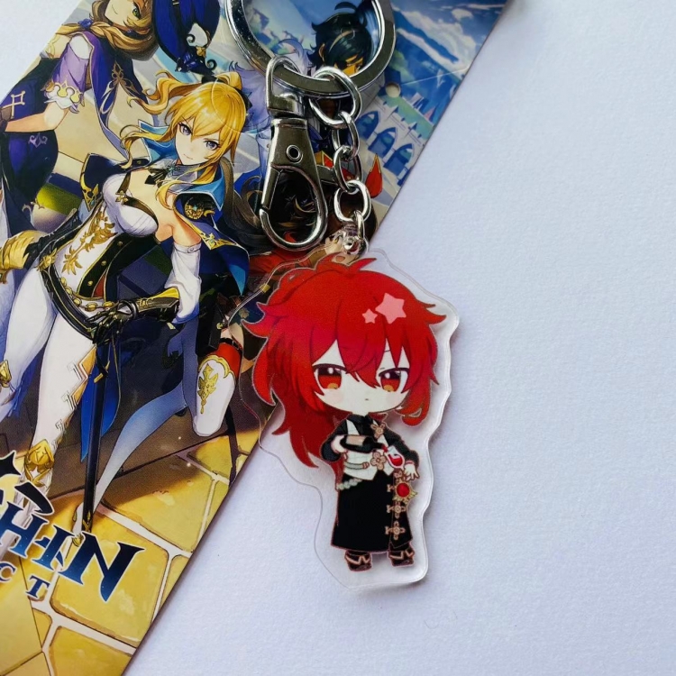 Genshin Impact Game Peripheral Acrylic Keychain Pendant  5125 price for 5 pcs