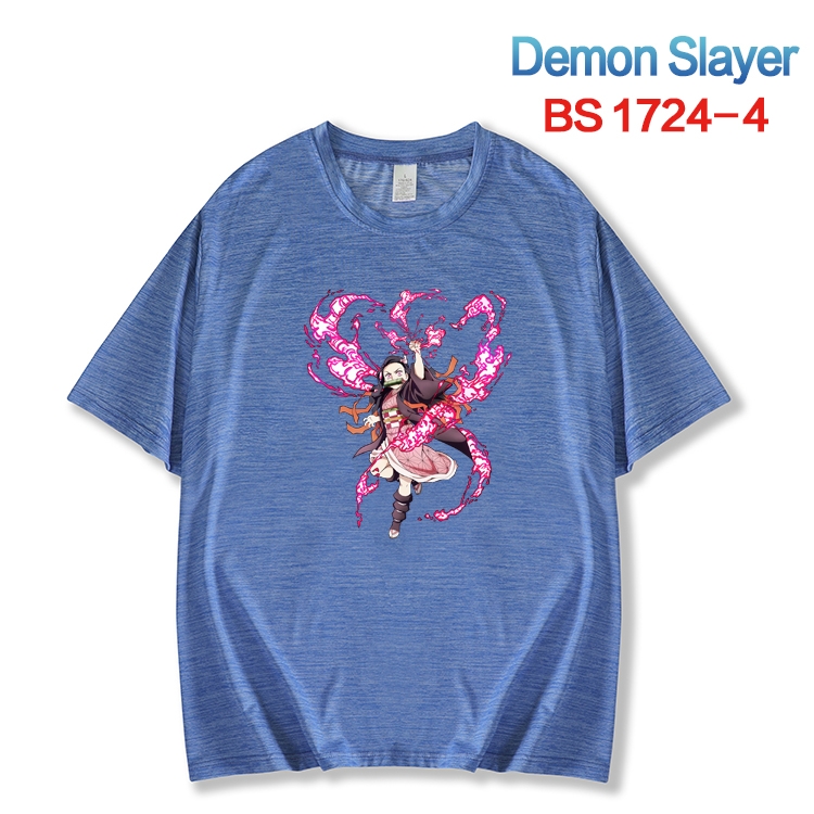 Demon Slayer Kimets  ice silk cotton loose and comfortable T-shirt from XS to 5XL BS-1724-4