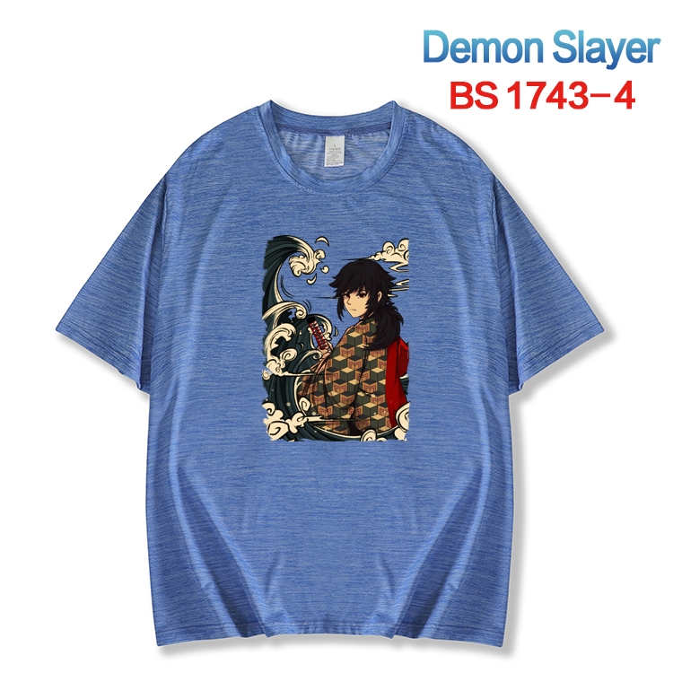 Demon Slayer Kimets ice silk cotton loose and comfortable T-shirt from XS to 5XL   BS-1743-4