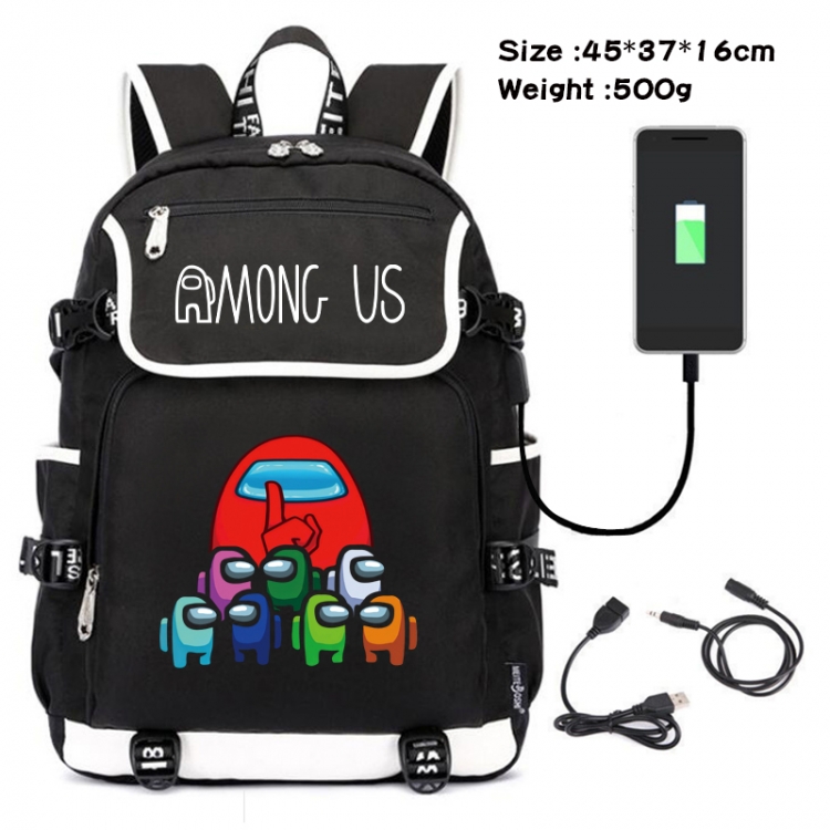 Among-us Game Peripheral Flip Data Cable Backpack 45X37X16CM