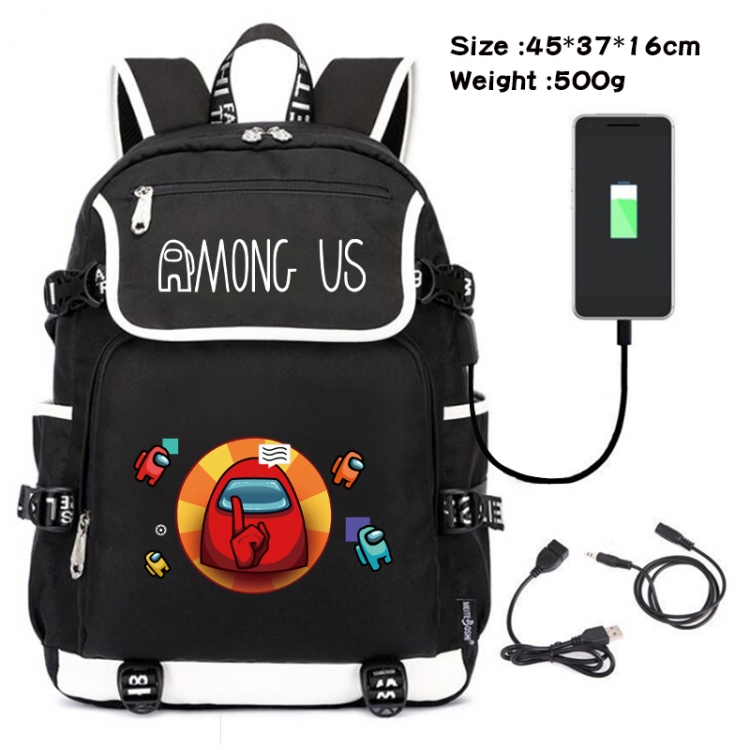 Among-us Game Peripheral Flip Data Cable Backpack 45X37X16CM