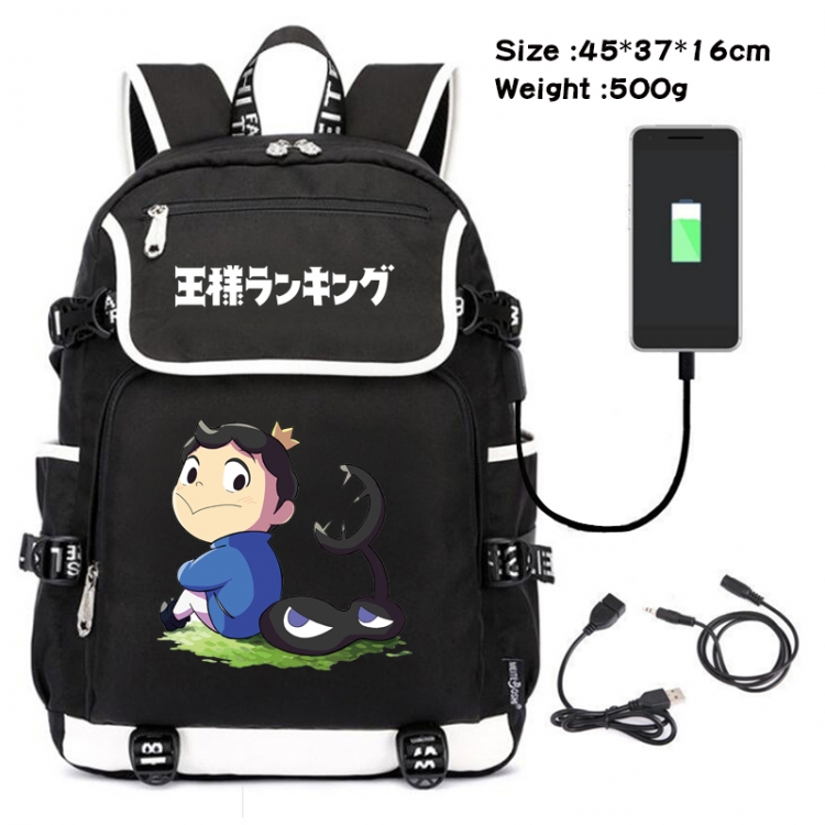 king ranking Anime Flip Data Cable Backpack School Bag 45X37X16CM