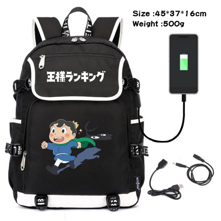 king ranking Anime Flip Data Cable Backpack School Bag 45X37X16CM