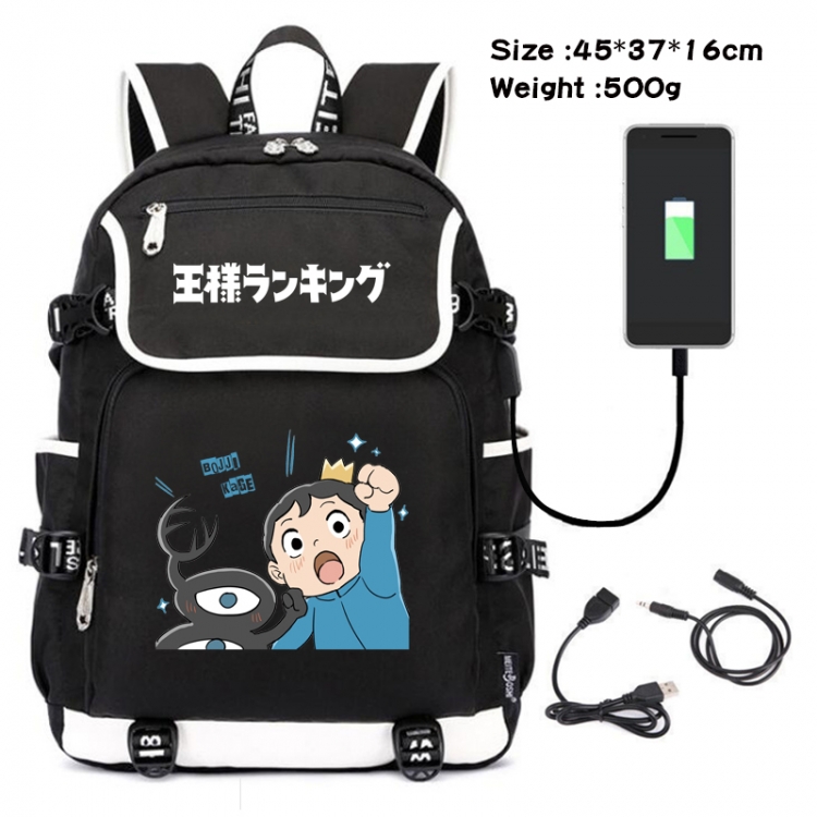 king ranking Anime Flip Data Cable Backpack School Bag 45X37X16CM