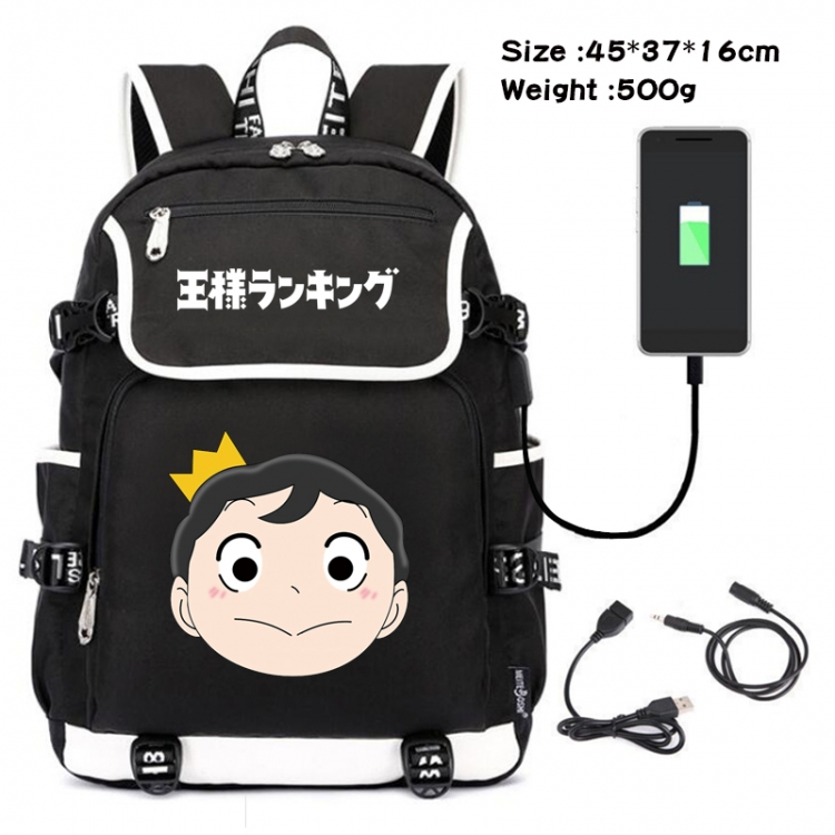 king ranking Anime Flip Data Cable Backpack School Bag 45X37X16CM