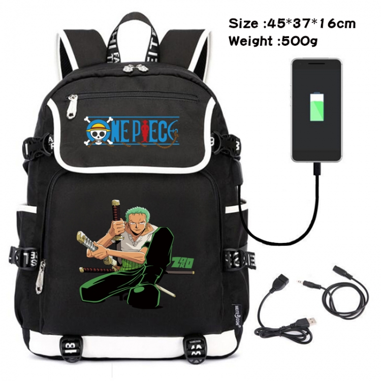 One Piece Anime Flip Data Cable Backpack School Bag 45X37X16CM