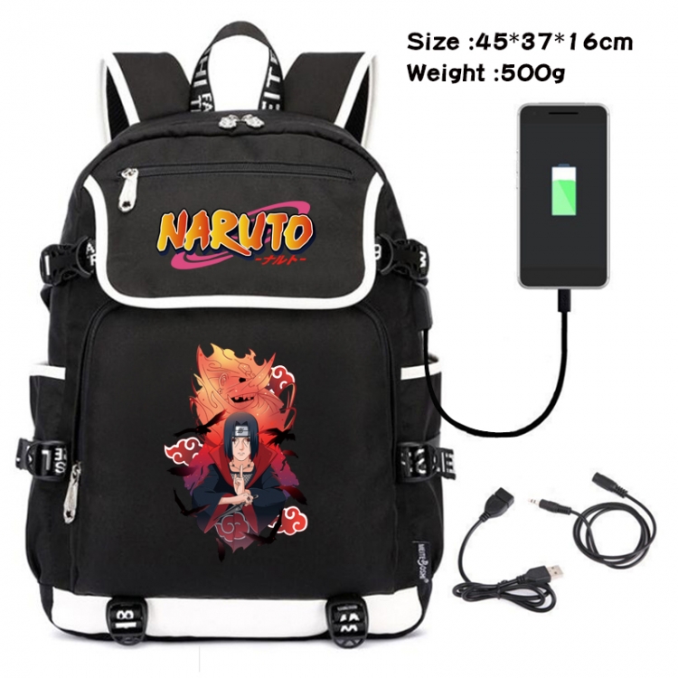 Naruto Anime Flip Data Cable Backpack School Bag 45X37X16CM