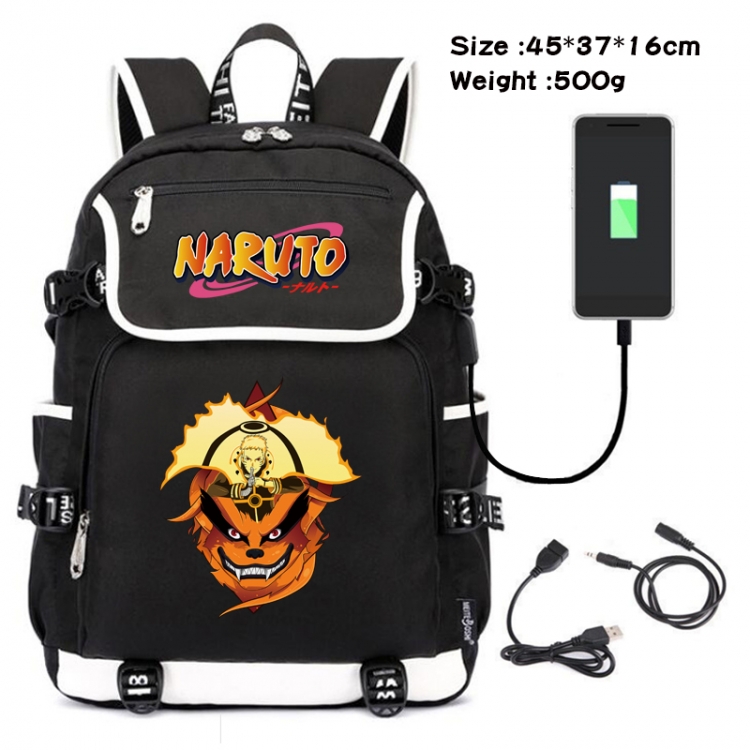 Naruto Anime Flip Data Cable Backpack School Bag 45X37X16CM