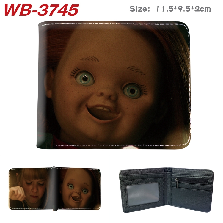 Chucky  Anime color book two-fold leather wallet 11.5X9.5X2CM WB-3745A