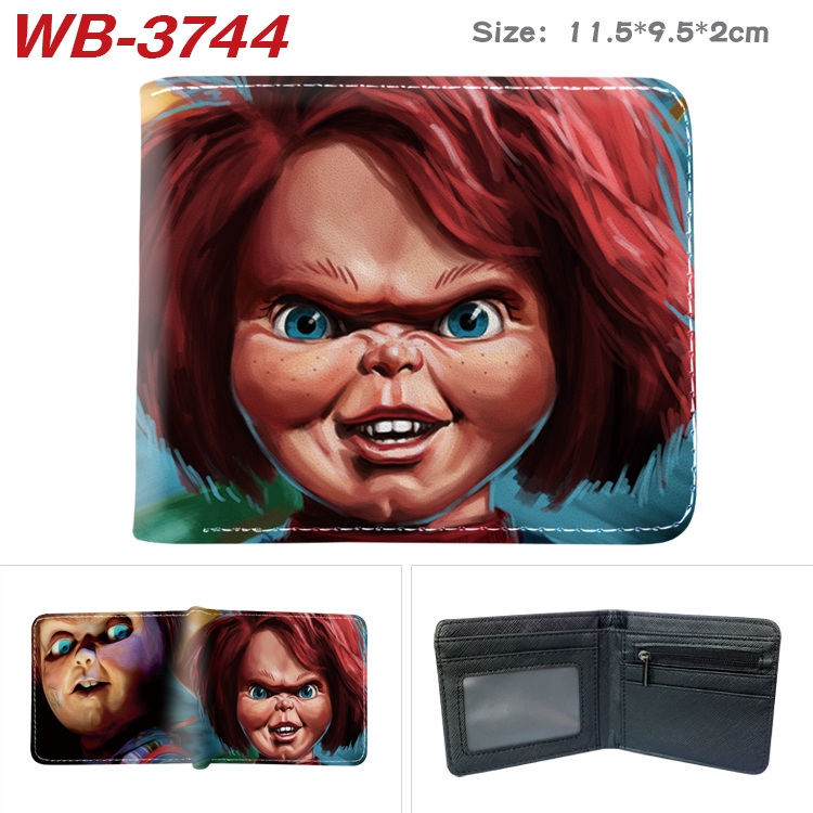 Chucky  Anime color book two-fold leather wallet 11.5X9.5X2CM   WB-3744A