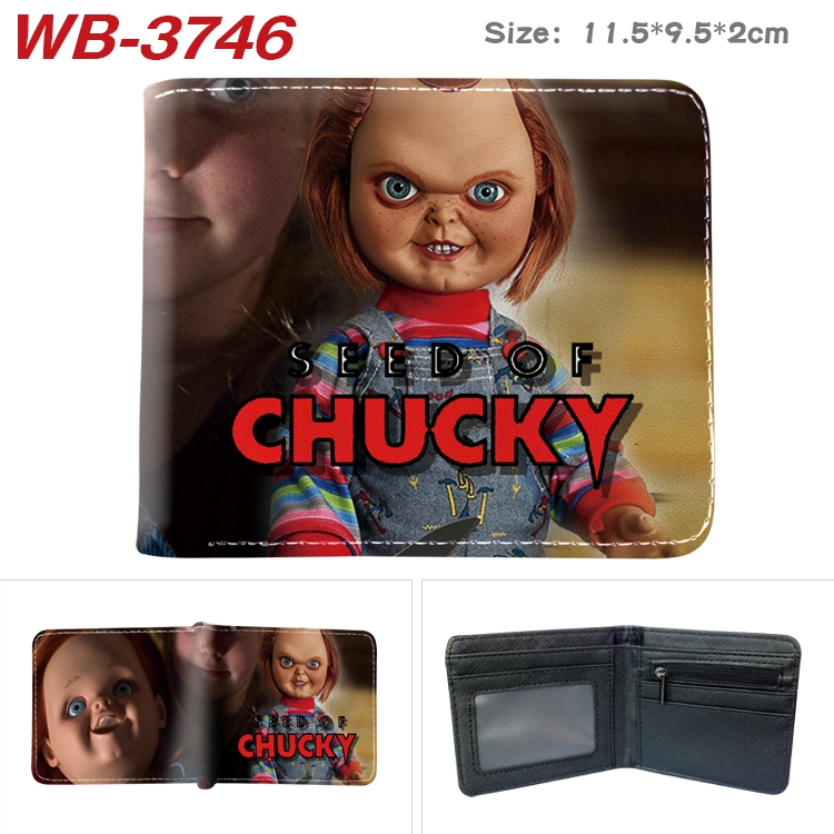 Chucky  Anime color book two-fold leather wallet 11.5X9.5X2CM   WB-3746A