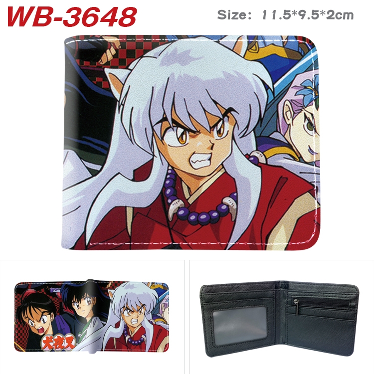 Inuyasha Anime color book two-fold leather wallet 11.5X9.5X2CM WB-3648A