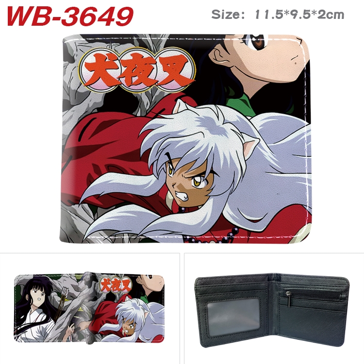 Inuyasha Anime color book two-fold leather wallet 11.5X9.5X2CM  WB-3649A