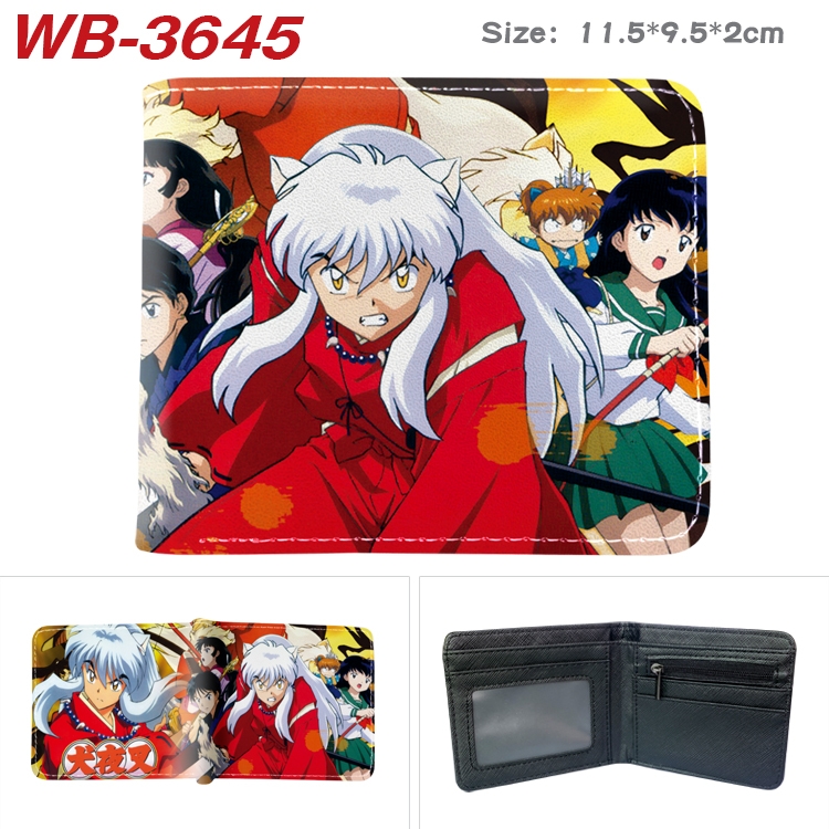 Inuyasha Anime color book two-fold leather wallet 11.5X9.5X2CM  WB-3645A