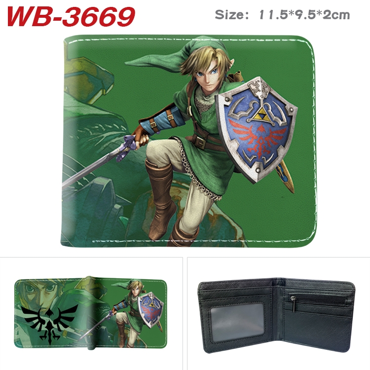 The Legend of Zelda Anime color book two-fold leather wallet 11.5X9.5X2CM   WB-3669A