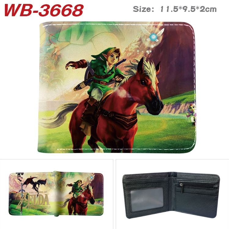 The Legend of Zelda Anime color book two-fold leather wallet 11.5X9.5X2CM  WB-3668A